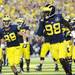 Michigan quarterback Devin Gardner celebrates a touchdown against Notre Dame during the first half at Michigan Stadium on Saturday, September 7, 2013. Melanie Maxwell | AnnArbor.com